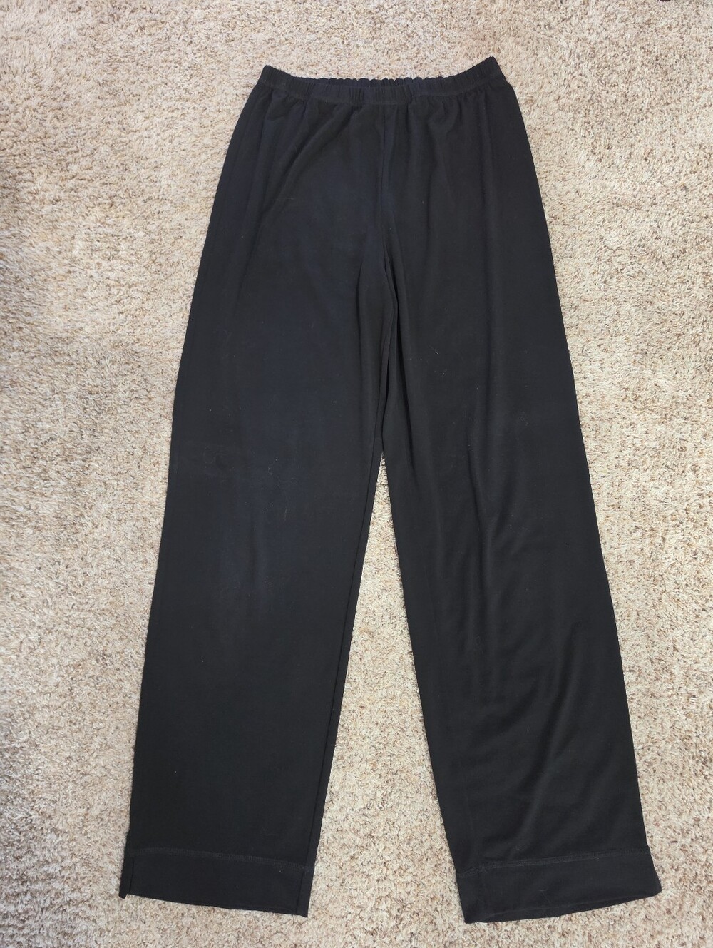 Vintage Chico's Design Black Wide Leg Slinky Pants Elastic Waist Size 0 / Small